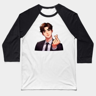 Cool Guy Korean Finger Hearts Kpop Baseball T-Shirt